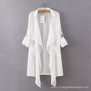 OEM Hot Sale Mode Blanc Chiffon Femmes Veste
